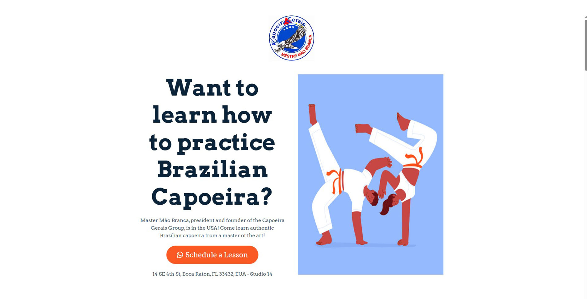 Capooeira Gerais Florida EUA GTWA Landing Page